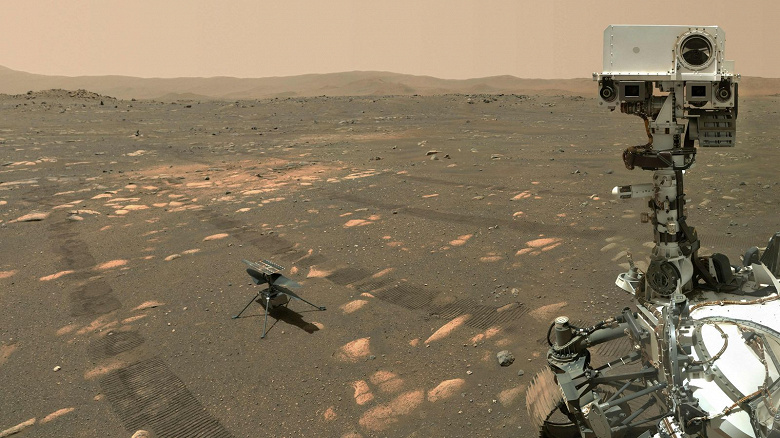 Ingenuity позволяет одновременно находиться в двух местах на Марсе,  вертолёт совершил на Красной планете рекордный 27-й полёт