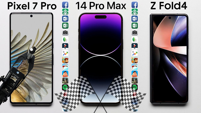 Битва титанов: Google Pixel 7 Pro против iPhone 14 Pro Max и Samsung Galaxy Z Fold4. Есть ли разница в производительности