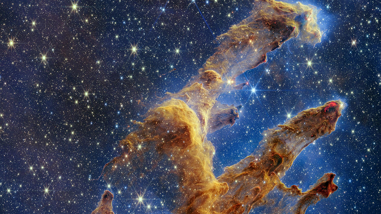 Космический телескоп Джеймс Уэбб сделал фото Столпов Творения, находящиеся на расстоянии в 7000 световых лет от Земли