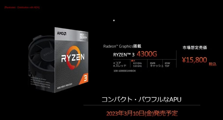 AMD перевыпустила процессор из 2020 года. Ryzen 3 4300G теперь официально доступен в рознице, хотя и до сегодняшнего дня он там присутствовал