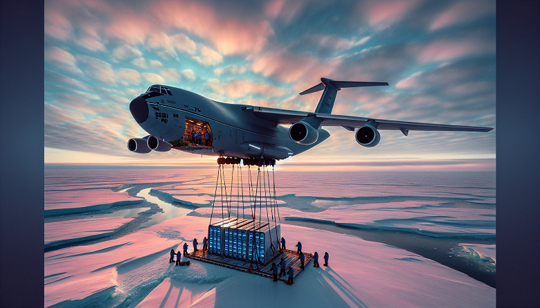 Арктический российский дата-центр спустят с Ил-76 на дрейфующую льдину 