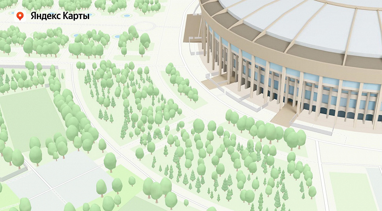На Яндекс Картах появились парки и улицы с 3D-деревьями