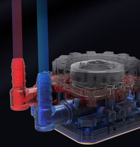 Конструкция систем жидкостного охлаждения серии Zalman Alpha включает помпу с «тройным потоком»