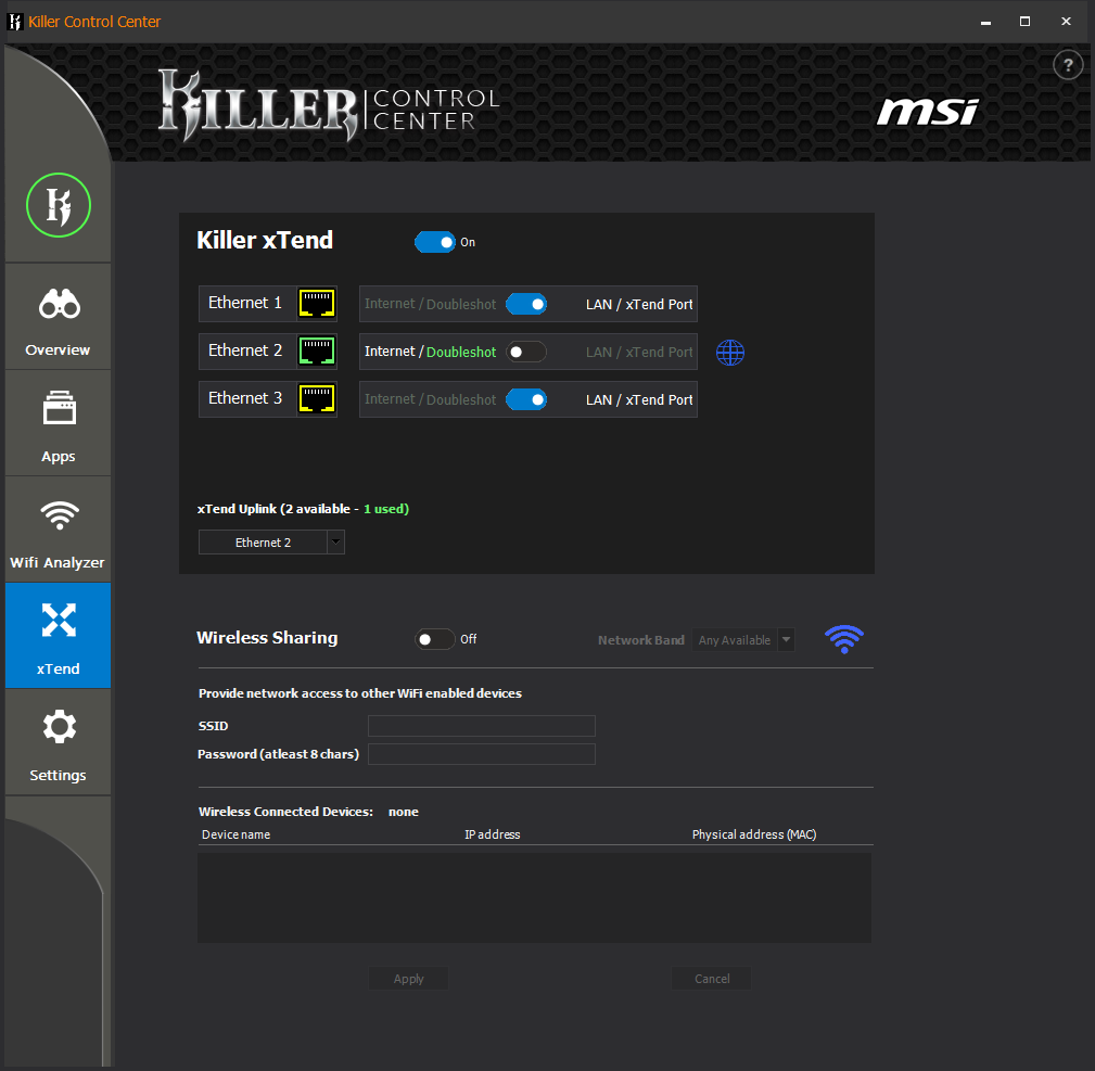Killer control. Программа Killer Control Center. Killer Control Center MSI. Wireless lan Driver (Killer Control Center). Killer Control Panel.