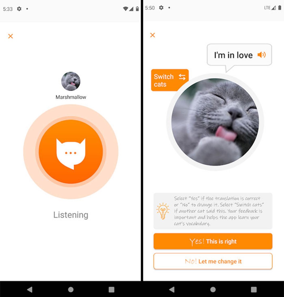 MeowTalk — переводчик с «кошачьего языка» на человеческий. Приложение  использует машинное обучение
