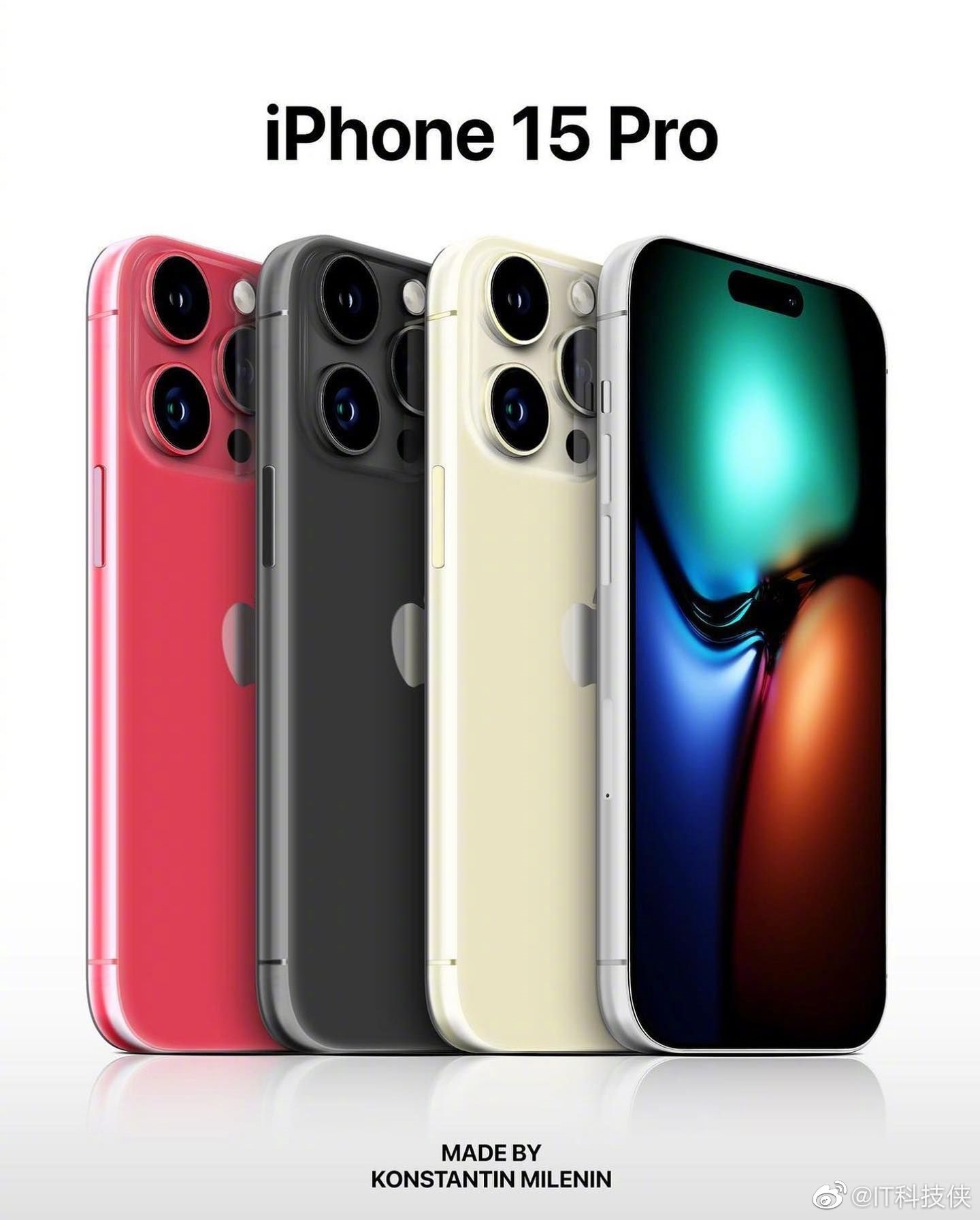 iPhone 15 Pro showed on new high-quality renderings in different colors