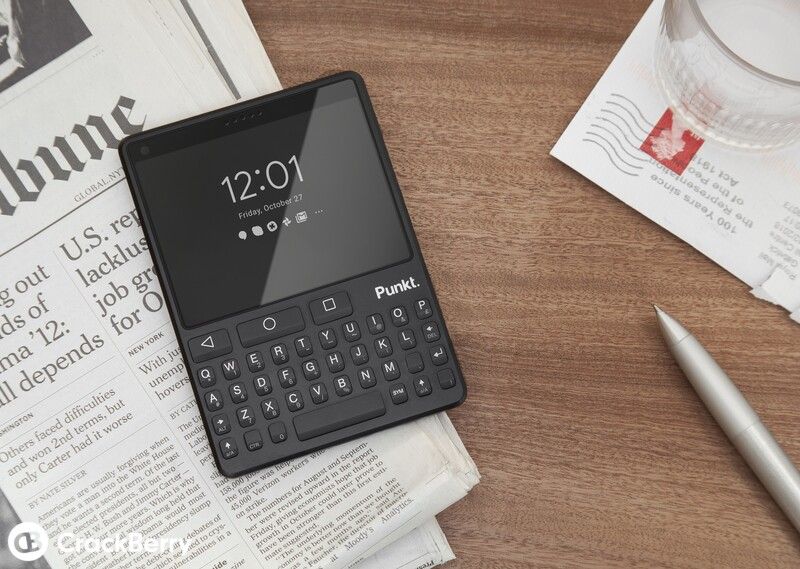 QWERTY keyboard, Android and sleek design in black.  There was a review of the canceled smartphone Punkt MC01 Legend