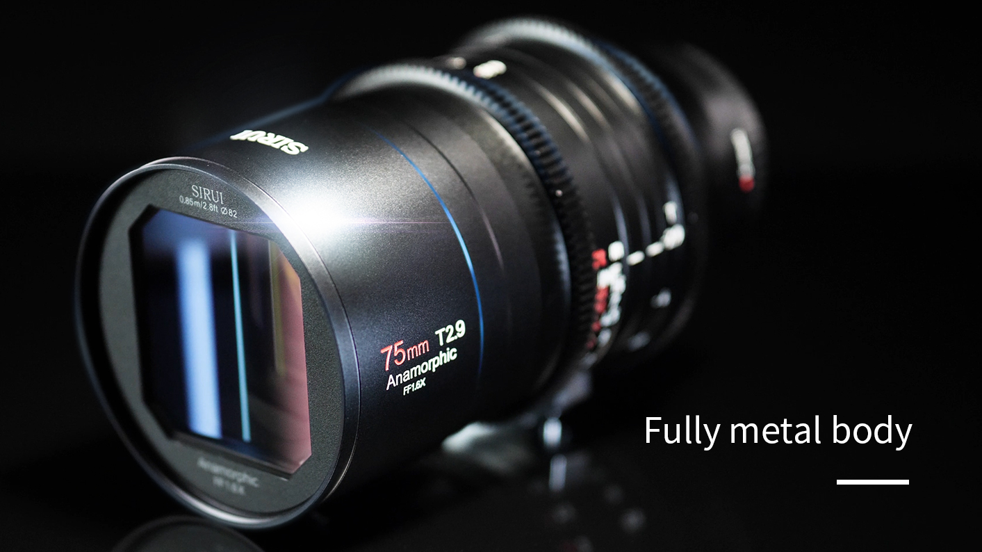 Công bố SIRUI 75mm T2.9 1.6x lens anamorphic cho Full Frame