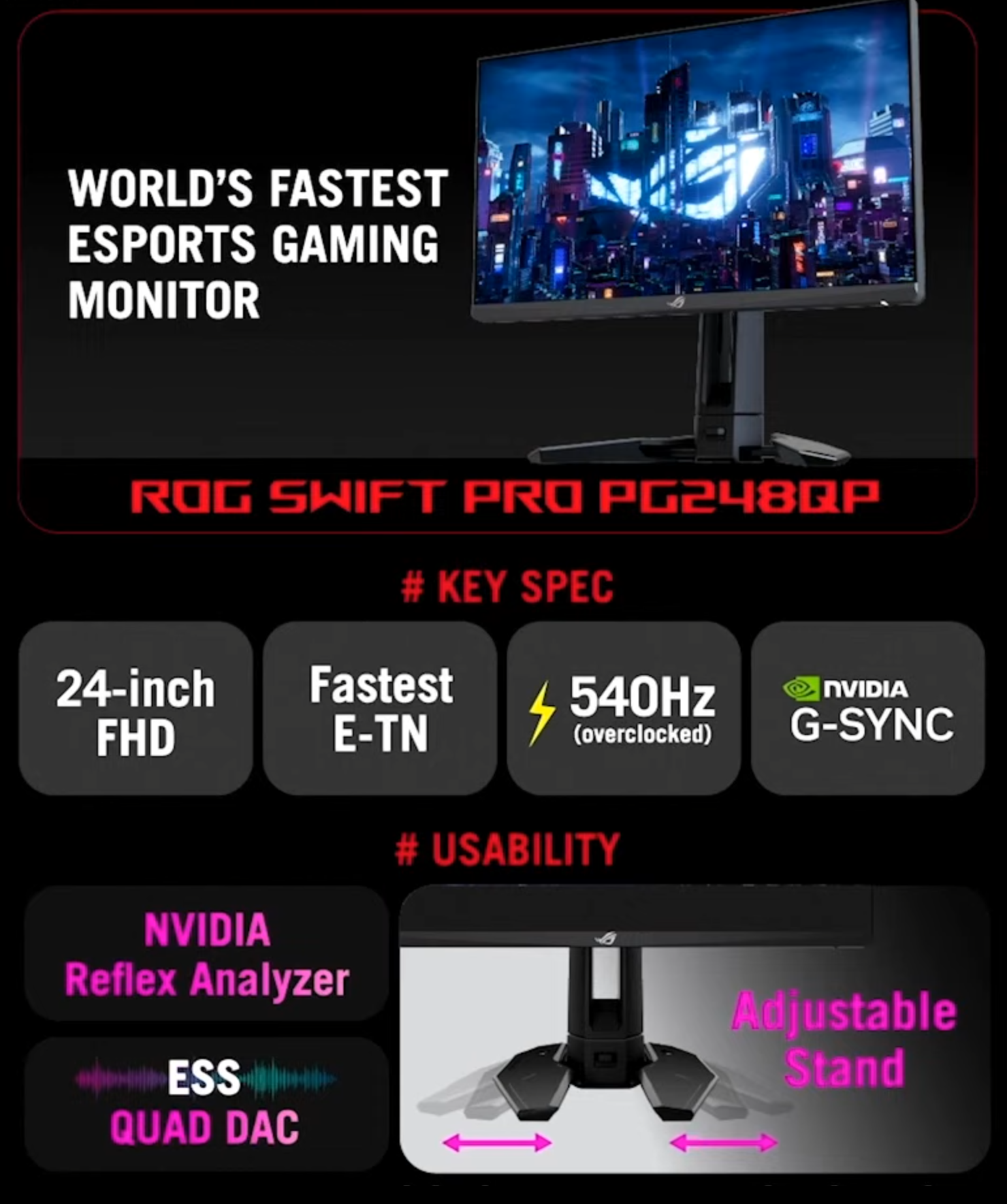  Asus ROG Swift Pro PG248QP 