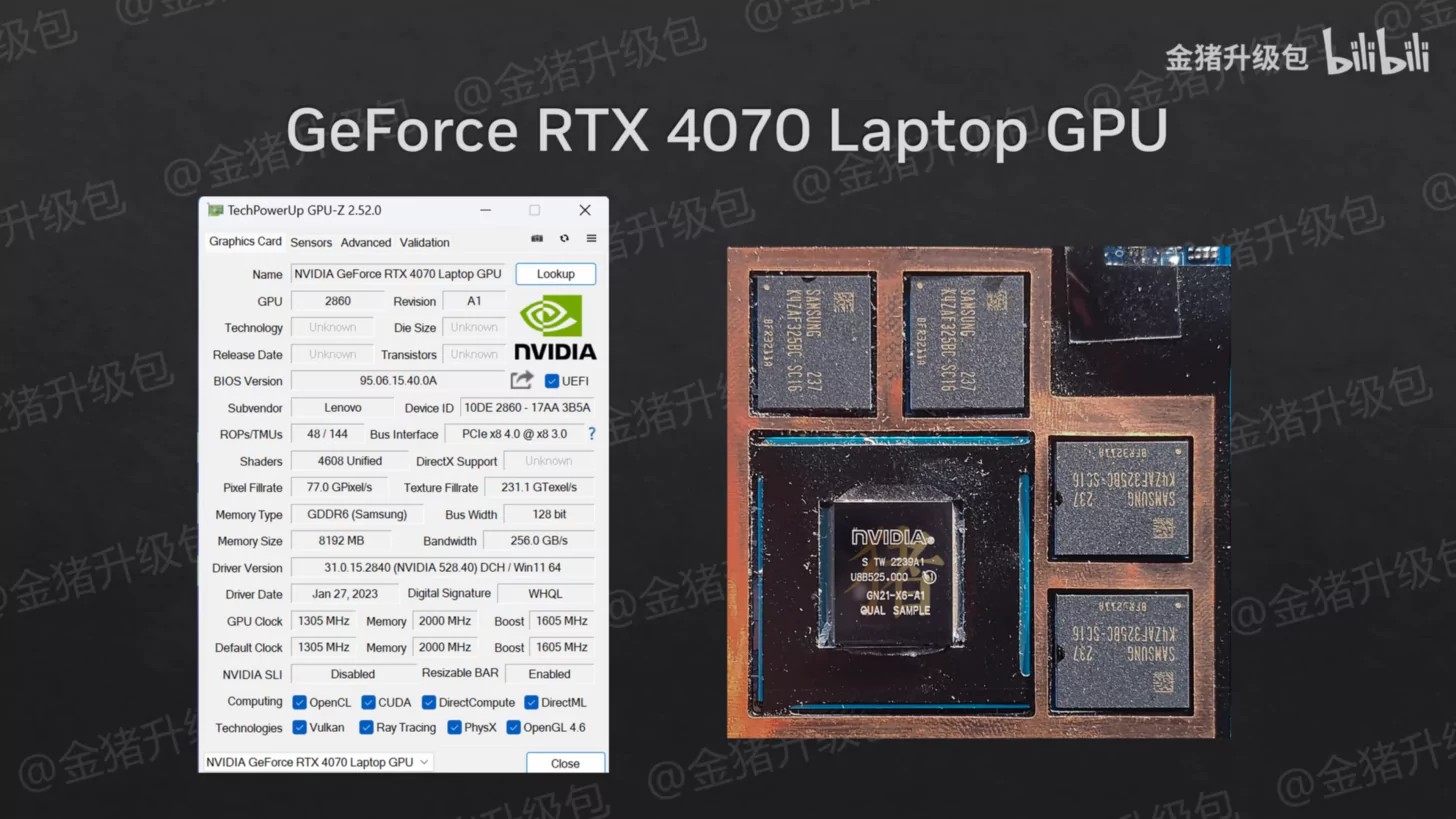 NVIDIA GeForce RTX 4070, RTX 4060, RTX 4050 Mainstream Laptop GPUs