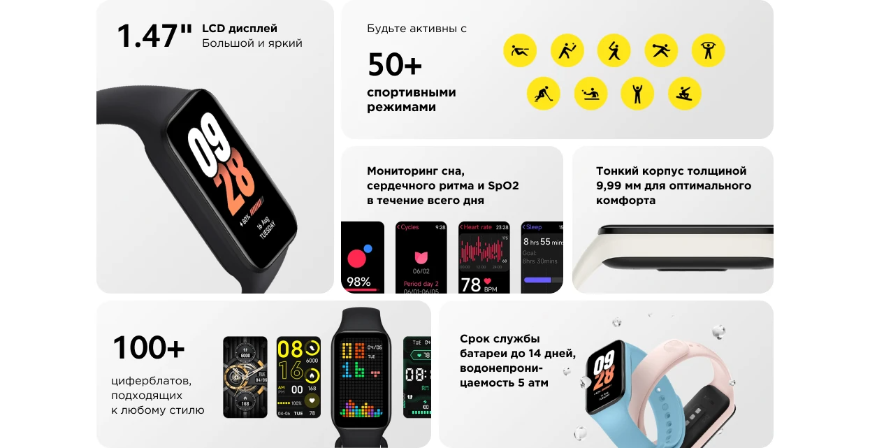 Большой экран, ЧСС и SpO2, защита от воды, без модных излишеств ...