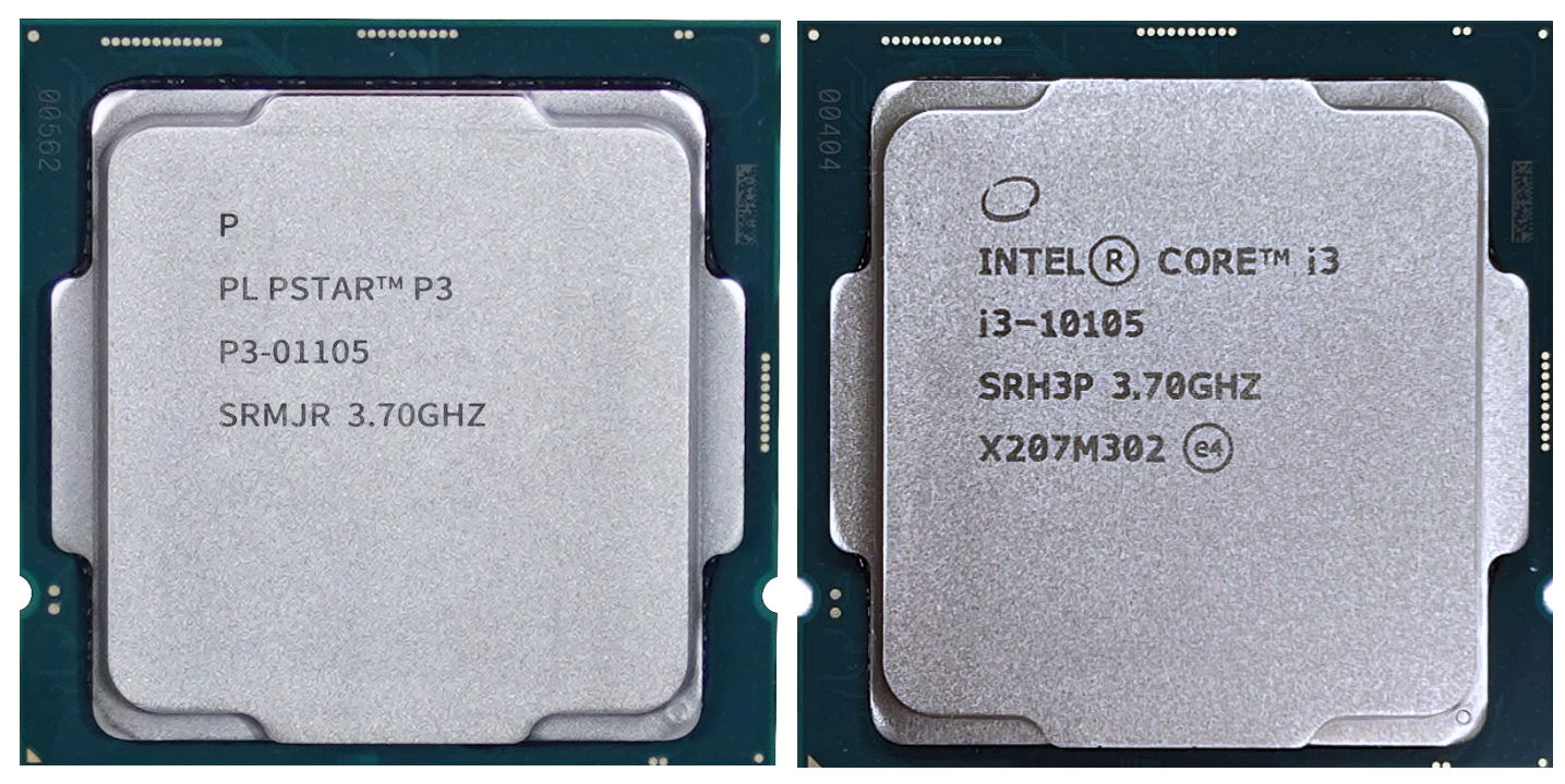 The Chinese processor PowerLeader P3-01105 is suspiciously similar to the Core i3-10105