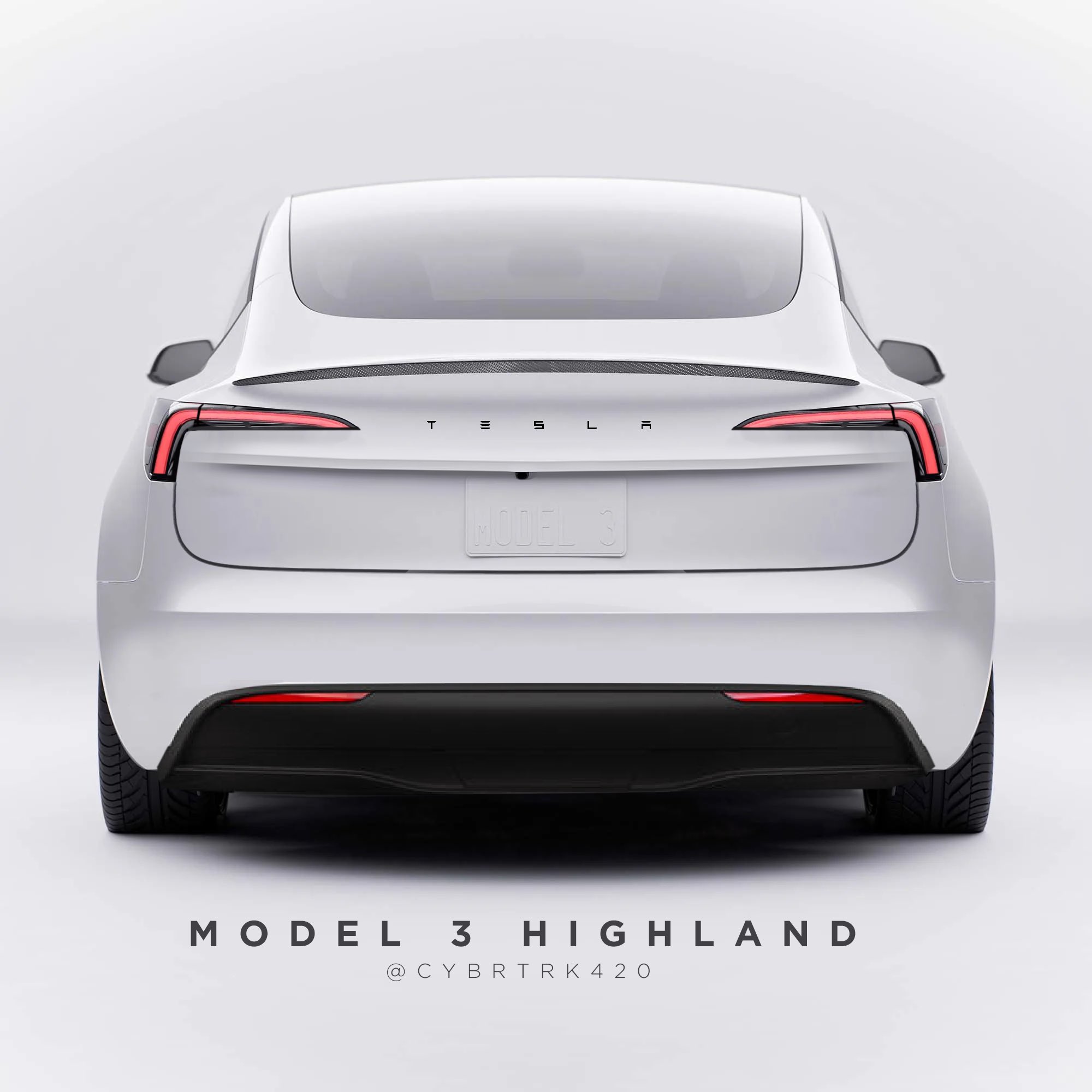 Появились рендеры совершенно новой Tesla Model 3 Highland