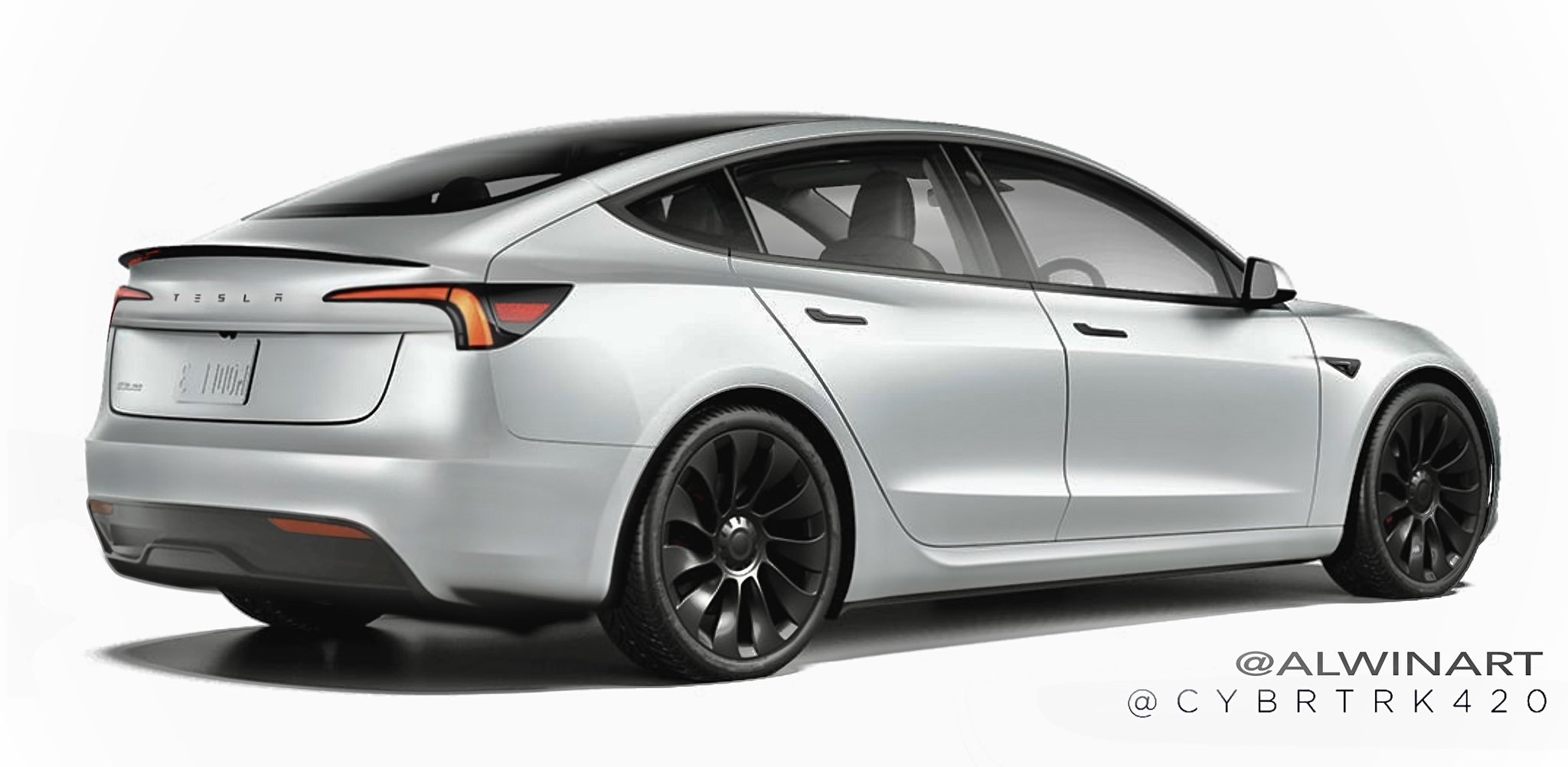 Renders of the all-new Tesla Model 3 Highland have surfaced