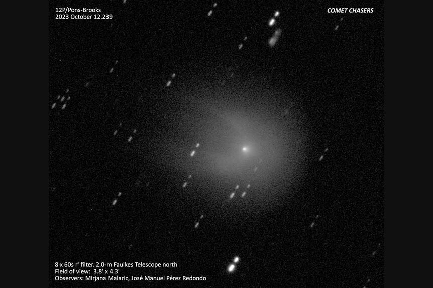 Комета понса брукса где наблюдать в москве. Комета 12p Pons-Brooks. Комета 12p/Понса-Брукса. Комета 12 п Понса Брукса. Комета Понса Брукса 2024.