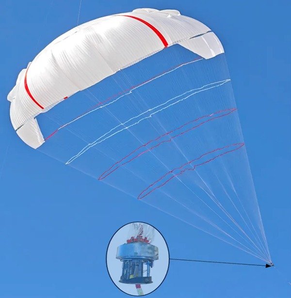 Представлен гигантский «парашют-генератор» размером с 12 баскетбольных площадок