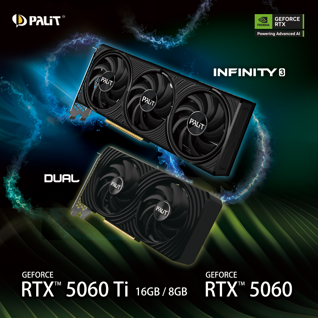 Palit представила GeForce RTX 5060 Ti и RTX 5060 раньше срока