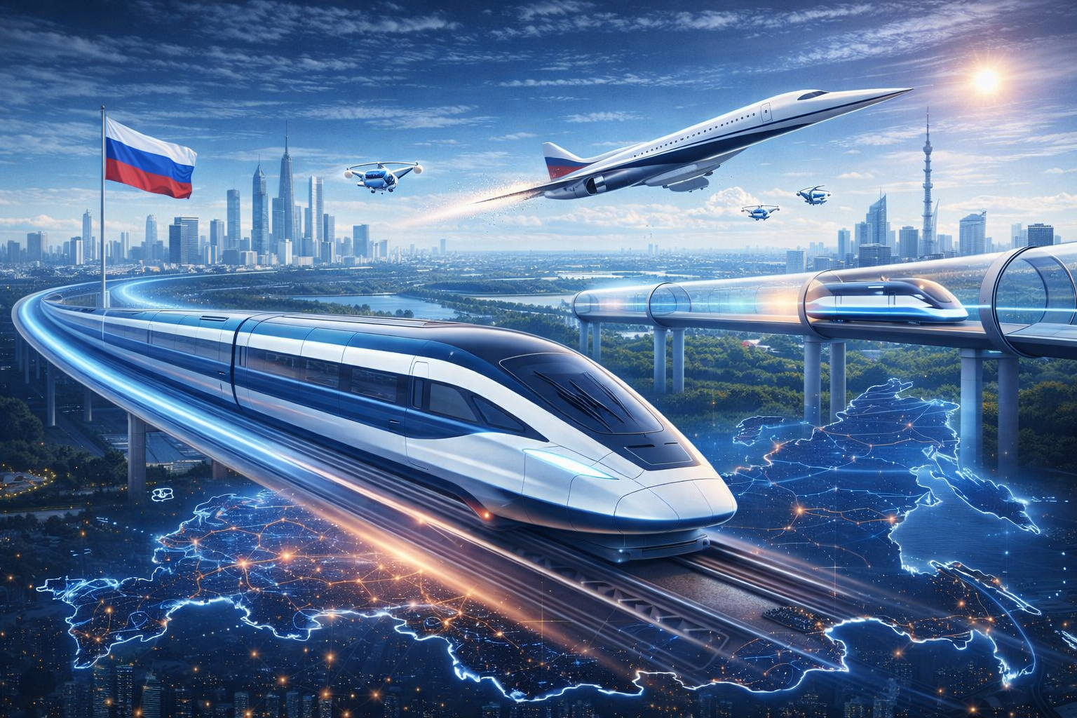 Поезда на магнитах и сверхзвуковые самолеты: Правительство утвердило транспорт будущего для России