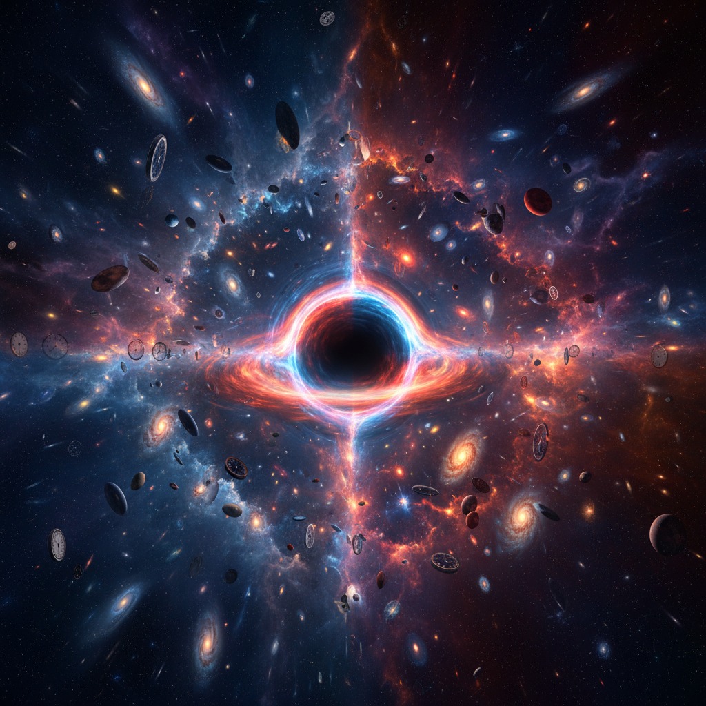 Новая трактовка мостов Эйнштейна–Розена меняет взгляд на начало Вселенной: «математические мосты» могут описывать квантовое состояние, где время одновременно идёт вперёд и назад