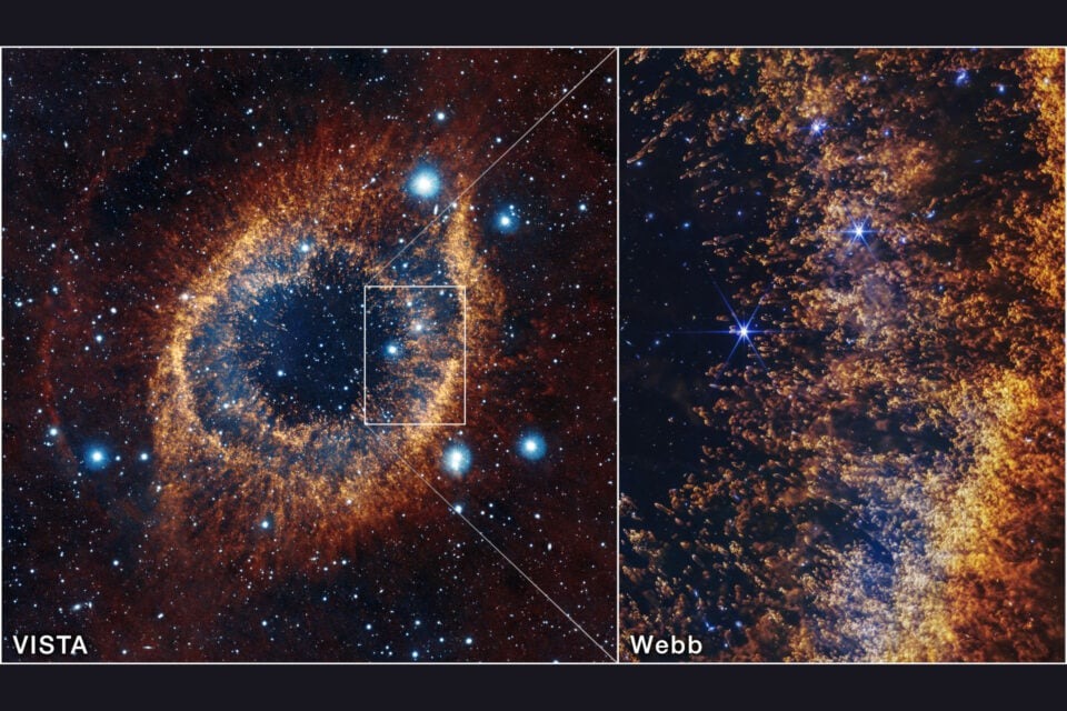 «Джеймс Уэбб» раскрыл скрытые слои газа и пыли в туманности «Око Бога» с беспрецедентной детализацией