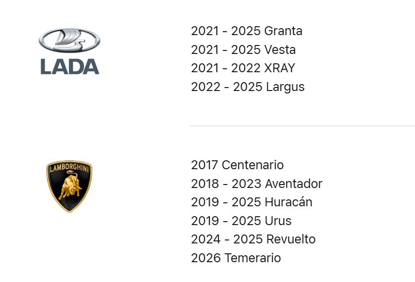 Исторический момент: Lada Granta, Vesta, XRay и Largus появились на сайте Apple в разделе поддержки CarPlay