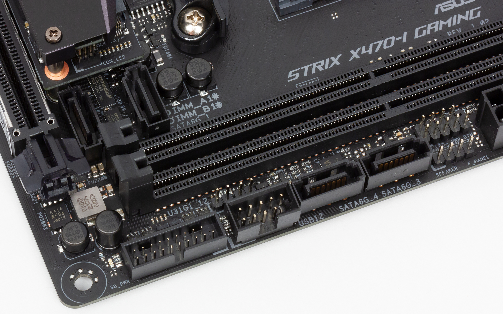 Слот dimm. ASUS ROG Strix x-470-i. ASUS ROG Strix x470 i Gaming. F Panel ASUS ROG x470 i. ASUS Mini ITX AMD.