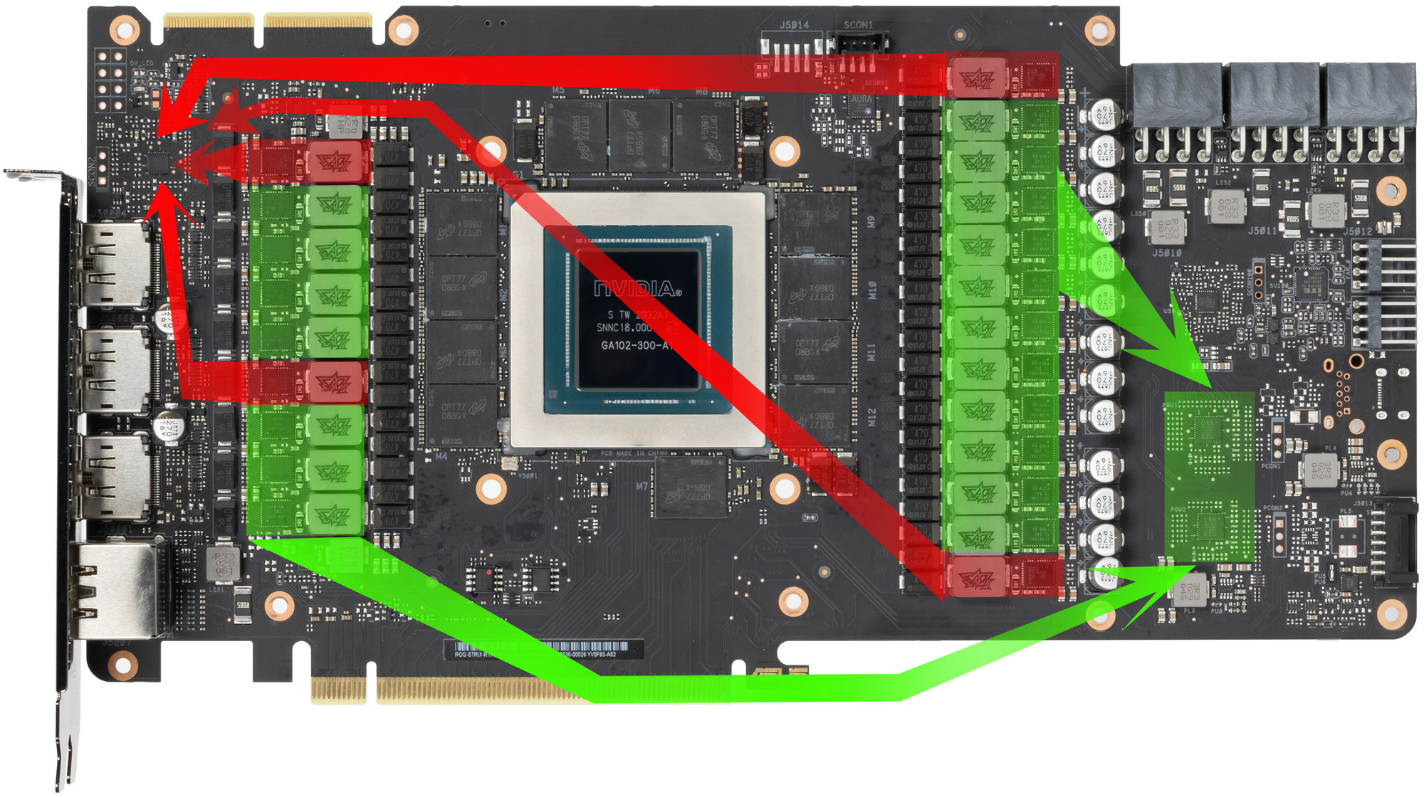 Чипы местоположение. ASUS NVIDIA RTX 3090 24 GB. 3090 Чип. GPU 3090 motherboard. Дросселя на видеокарте.
