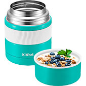 Ланч-бокс (термос для еды) Kitfort KT-1218: держит пищу горячей до обеда