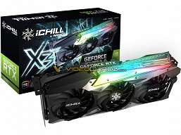 Огромная видеокарта Inno3D GeForce RTX 3090 iCHILL X4 получит четыре вентилятора