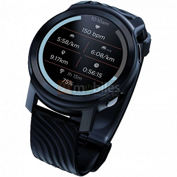 1.3-inch round display, GPS, heart rate and SpO2 sensors, aluminum housing and water resistant.  Smart watch Moto Watch 100 showed on high-quality renders