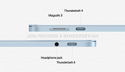 MacBook Air нового поколения с челкой показали на рендерах. Он получит мощную платформу M2 и MagSafe