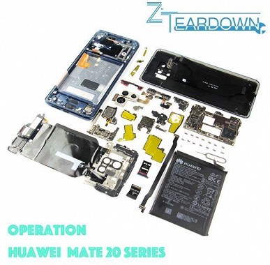 Фотогалерея дня: процесс разборки флагманского смартфона Huawei Mate 20 Pro