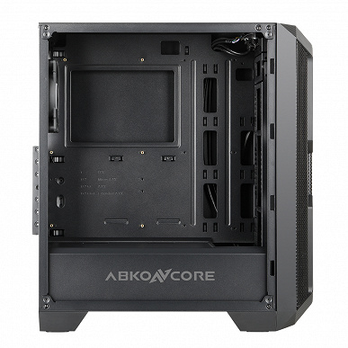 На передней стенке корпуса Abkoncore H600X Sync установлено два 200-миллиметровых вентилятора