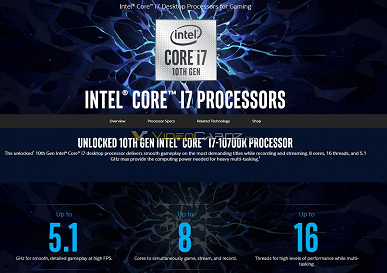 Официально про Core i9-10900K. Десять ядер и частота до 5,3 ГГц