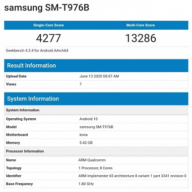 Samsung Galaxy Tab S7 с экраном 120 Гц не уступает Galaxy Tab S7+ в производительности