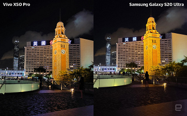 Vivo X50 Pro с суперстабилизацией ночью фотографирует лучше, чем Samsung Galaxy S20 Ultra