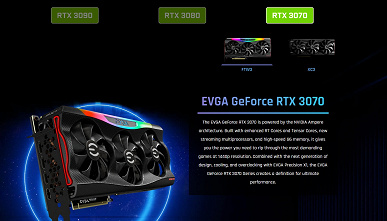 Новейшие видеокарты GeForce RTX 3000 с охлаждением на любой вкус. EVGA представила более десяти моделей