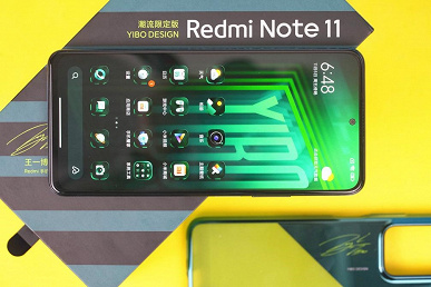 Redmi Note 11 with the logo 