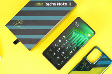 Redmi Note 11 with the logo 