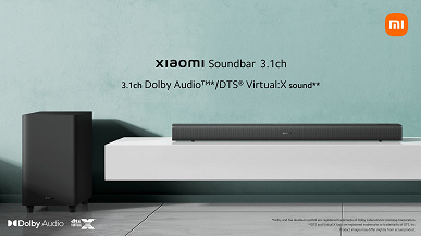 430W, NFC, wireless subwoofer, Dolby Audio and DTS Virtual X. Xiaomi Soundbar 3.1ch presented