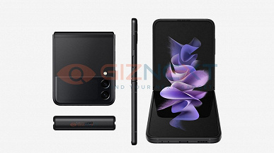 Смартфон-раскладушку с гибким экраном Samsung Galaxy Z Flip3 показали на рендерах со всех сторон