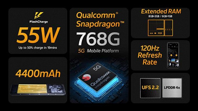 Snapdragon 768, 120 Гц, 64 Мп и 55 Вт за 275 долларов. Представлен смартфон iQOO Z3 5G