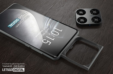 Smartphone Vivo with a camera drone showed on the renders