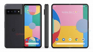 This is what Google's first foldable smartphone with a flexible screen might look like.  Pixel Fold featured in huge renders and video