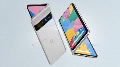 This is what Google's first foldable smartphone with a flexible screen might look like.  Pixel Fold featured in huge renders and video