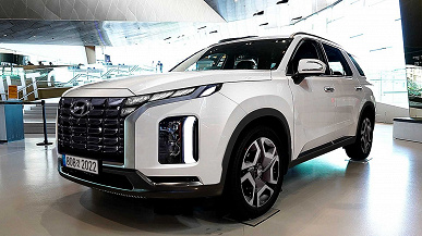 The largest Hyundai crossover: the snow-white Hyundai Palisade 2022 in the first photos resembles the new Tucson