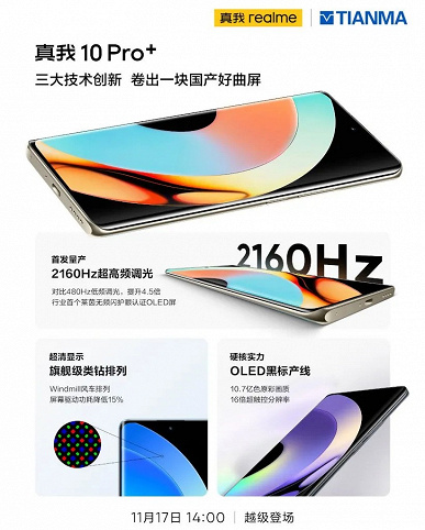 Mid-budget Realme 10 Pro+ with ultra-thin bezel and curved screen. Realme 10 Pro+ spotted in images and posters