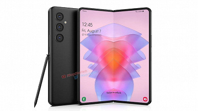 This is what Samsung's first foldable smartphone looks like without a wrinkle on the screen.  Quality renders of the Samsung Galaxy Z Fold4