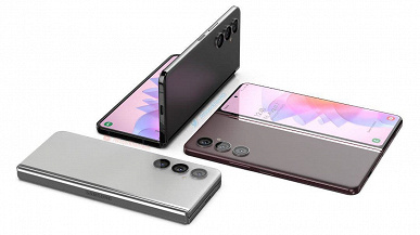 This is what Samsung's first foldable smartphone looks like without a wrinkle on the screen.  Quality renders of the Samsung Galaxy Z Fold4