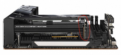 Одна из самых необычных системных плат. У Asus X670 Mini-ITX одна из микросхем чипсета расположена на скрытой отдельной плате